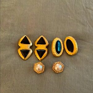 3 pair of gorgeous costume earrings